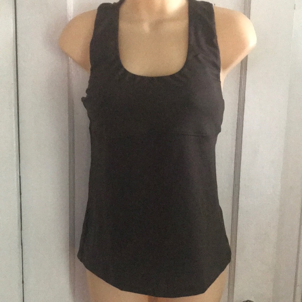 Athleta Hunter Green Racer Back Built in Bra Tank